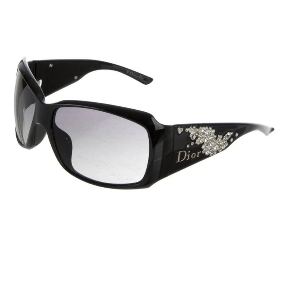 Dior Black Gradient Lenses Strass Sunglasses